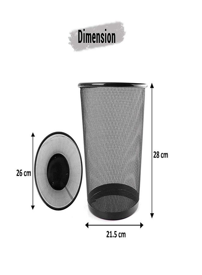 VeleSolv (Pack of 2 Metal Mesh Dustbin for Office use & Home/Multipurpose (Medium, Black) - Image 2